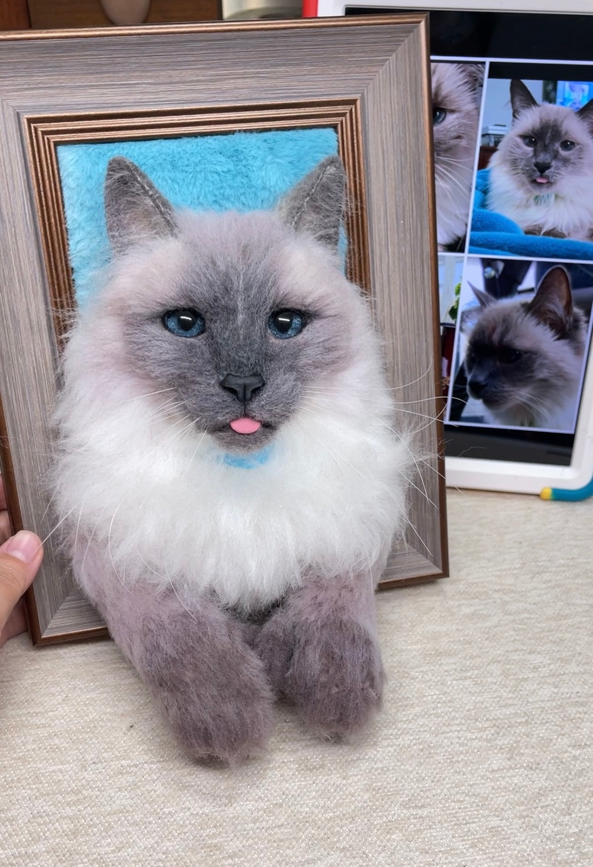 Crafting a Cherished Memory: The Needle Felted Portrait of Charley - Pawloom Studio