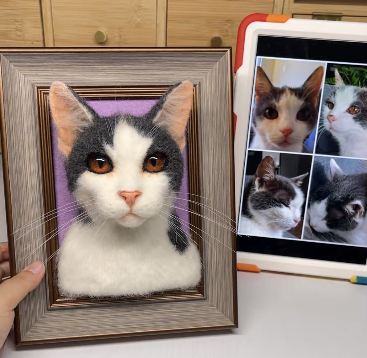 Crafting a Heartfelt Wool Portrait of Pinky: A Tribute to an 18-Year Companion - Pawloom Studio